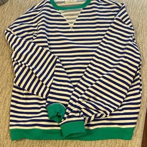 Free People Blue and Green Relaxed Fit Hoodie